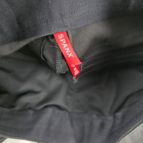 Spanx Pants Womens Small Black Flare Faux Leather‎ Pull On High Rise Stretch - Picture 4 of 13